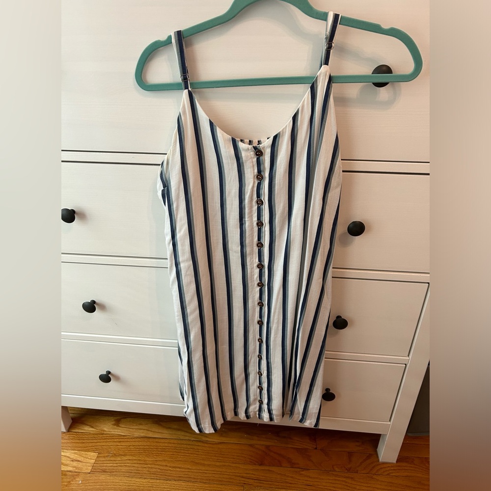 large blue and white sundress